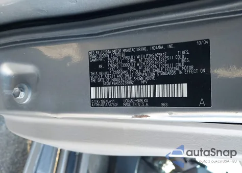 2005 Toyota Sequoia Limited V8 z USA, uszkodzony, nr VIN 5TDBT48A05S238892